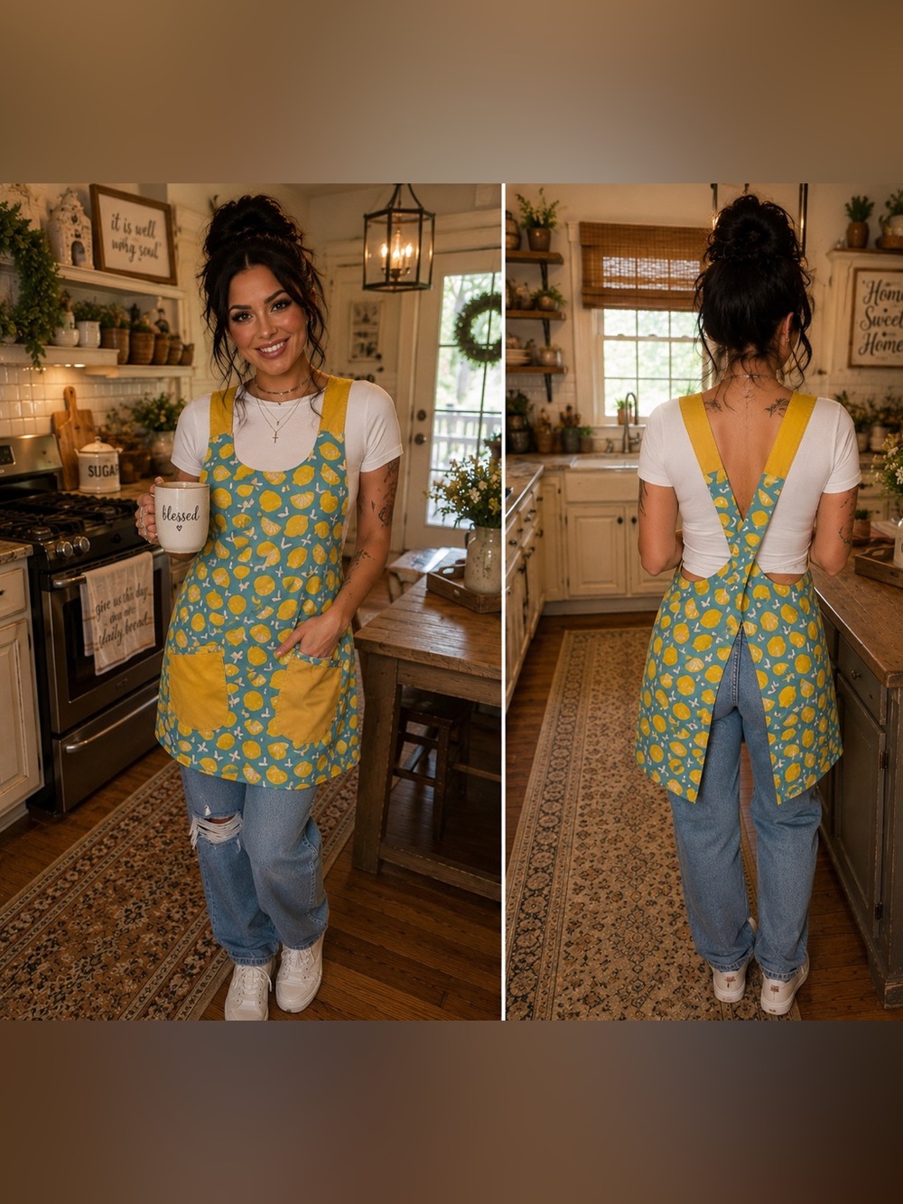 Hand Crafted Cross Back Aprons